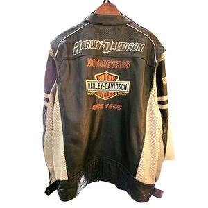 Harley Davidson Men GUNNAR Perforated Leather Jacket 3XL Racing 97010-14VM
